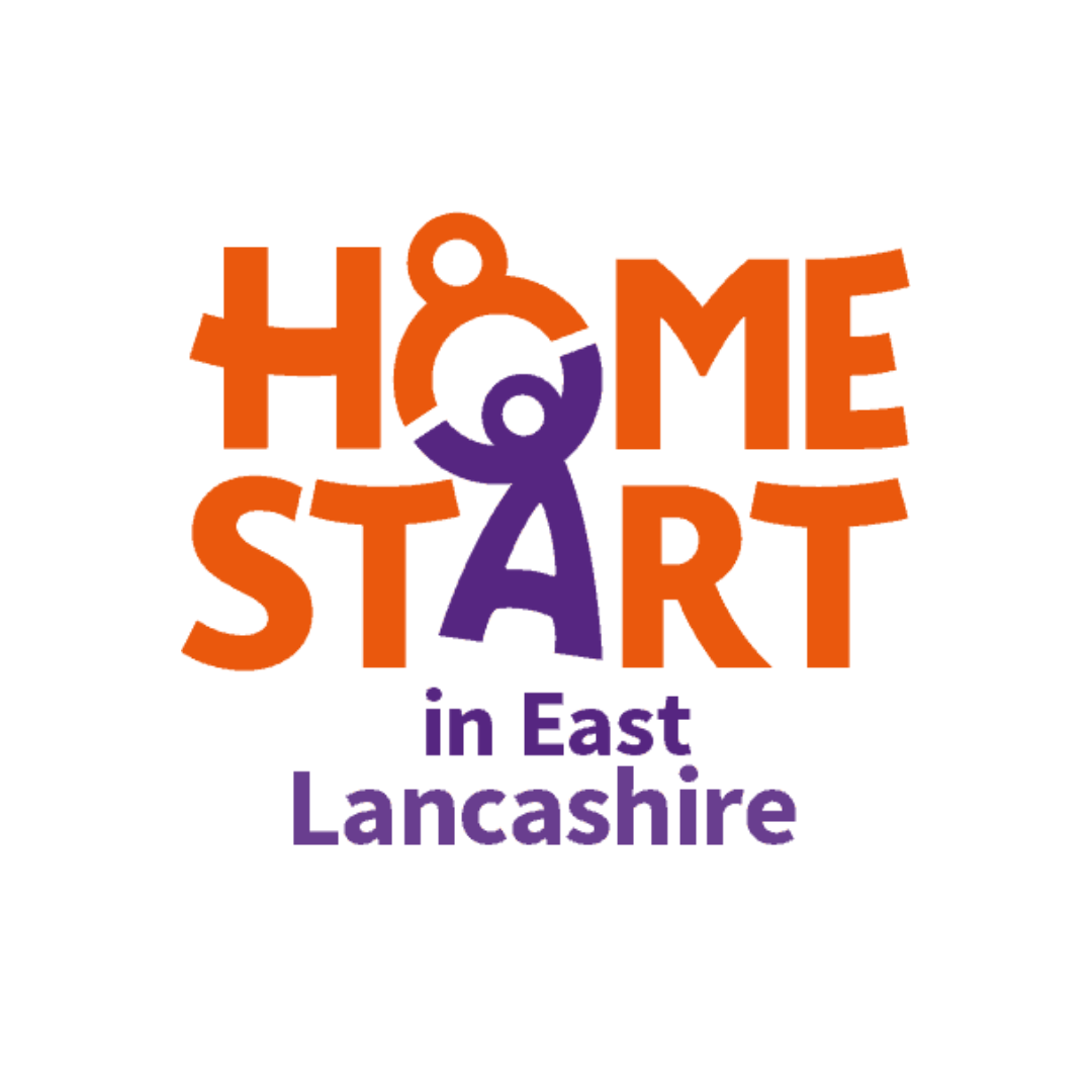 Home start logo, orange and purple logo, Lancashire, East lancashire